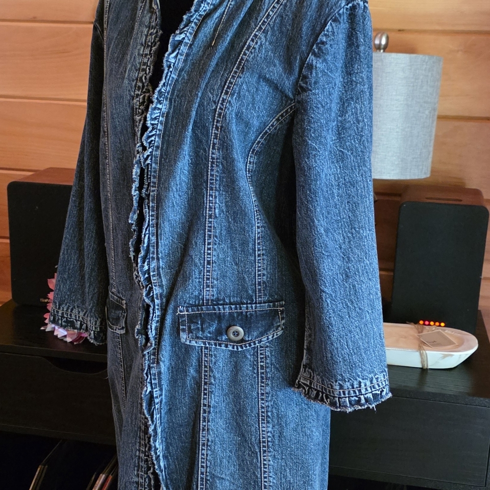 Frayed Edge Denim Jacket for Women